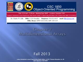 Chapter 7 Multidimensional Arrays