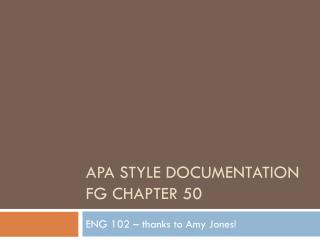 APA Style Documentation FG Chapter 50