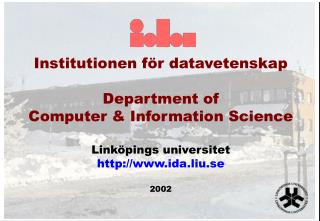 Institutionen för datavetenskap Department of Computer &amp; Information Science