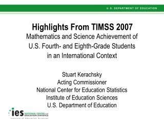 Highlights From TIMSS 2007
