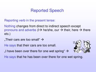 Reported Speech