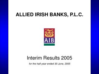 ALLIED IRISH BANKS, P.L.C.