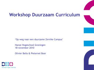 Workshop Duurzaam Curriculum