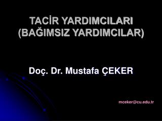 TACİR YARDIMCILARI (BAĞIMSIZ YARDIMCILAR)