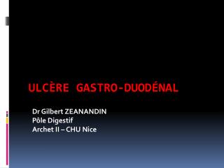 Ulcère gastro-duodénal