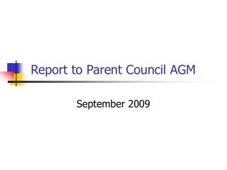 Report to Parent Council AGM