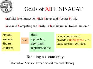 Goals of AI HENP-ACAT
