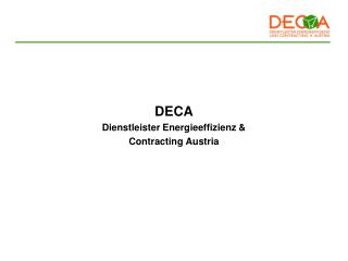 DECA Dienstleister Energieeffizienz &amp; Contracting Austria