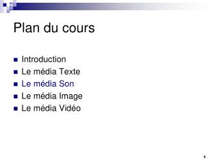 Plan du cours