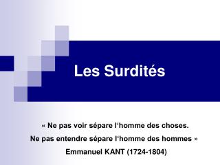 Les Surdités