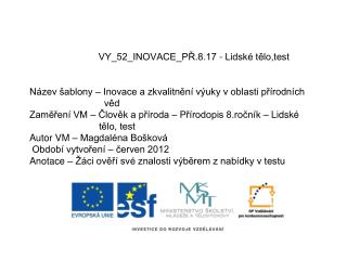 Test – lidské tělo