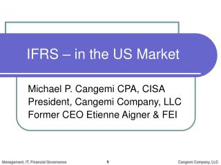 IFRS – in the US Market