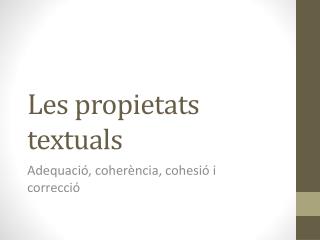 Les propietats textuals