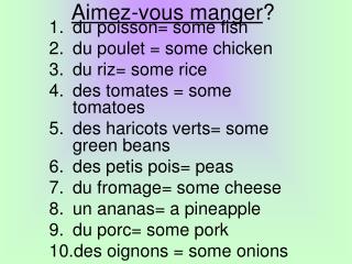 Aimez-vous manger ?