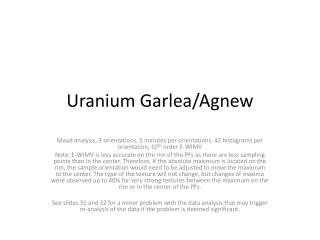 Uranium Garlea /Agnew