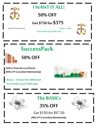 The BASICs 35% OFF Get $150 for $97.50 (With $79 Consultant Membership )