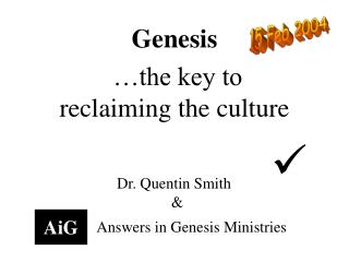 Genesis … the key to reclaiming the culture