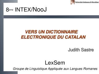8 ème INTEX /NooJ
