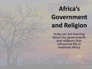 Africa’s Government and Religion