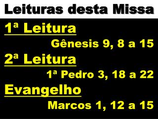 Leituras desta Missa