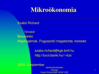 Mikroökonomia