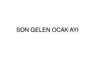 SON GELEN OCAK AYI
