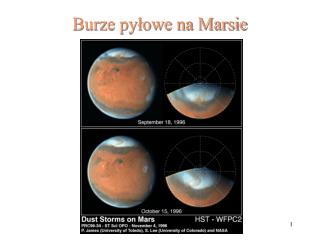 Burze pyłowe na Marsie