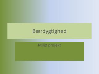 Bærdygtighed