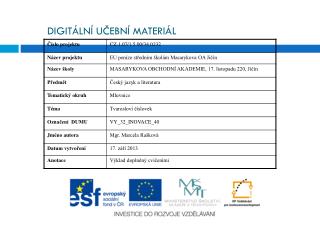 DIGITÁLNÍ UČEBNÍ MATERIÁL