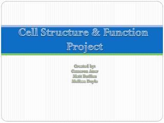 Cell Structure &amp; Function Project