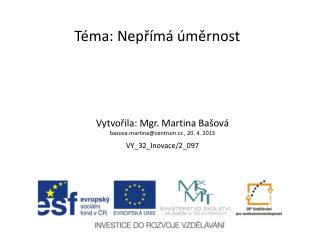 Téma: Nepřímá úměrnost