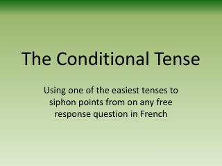 The Conditional Tense