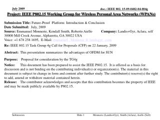 Project: IEEE P802.15 Working Group for Wireless Personal Area Networks (WPANs)