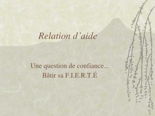 Relation d’aide