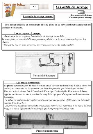 Les outils de serrage