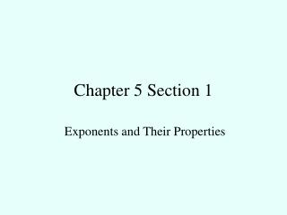 Chapter 5 Section 1