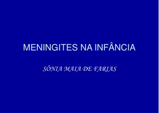 MENINGITES NA INFÂNCIA