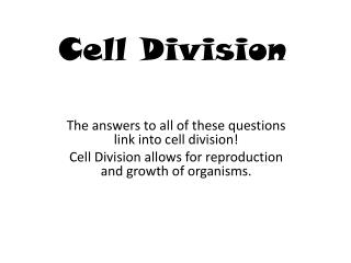 Cell Division