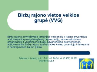 Biržų rajono vietos veiklos grupė (VVG)
