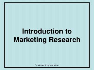 Introduction to Marketing Research