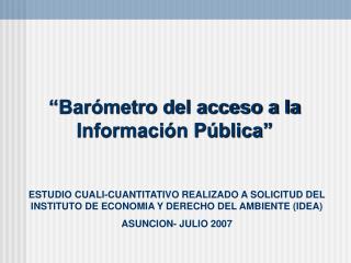 “Barómetro del acceso a la Información Pública”