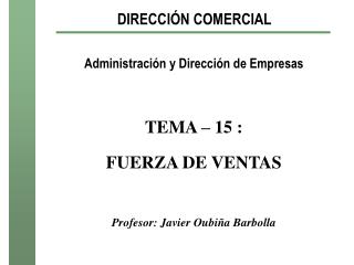 DIRECCIÓN COMERCIAL