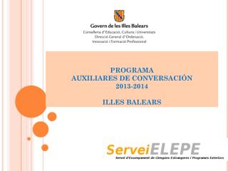 PROGRAMA AUXILIARES DE CONVERSACIÓN 2013-2014 ILLES BALEARS
