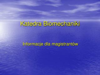 Katedra Biomechaniki