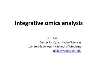 Integrative omics analysis