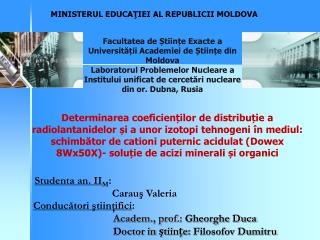 MINISTERUL EDUCA Ţ IEI AL REPUBLICI I MOLDOVA