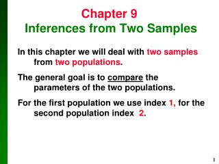 Chapter 9 Inferences from Two Samples