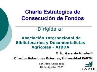 Charla Estratégica de Consecución de Fondos