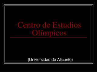 Centro de Estudios Olímpicos