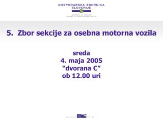 5. Zbor sekcije za osebna motorna vozila